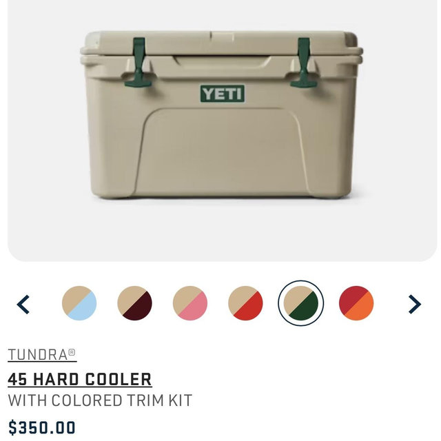 Yeti Tundra 45 Hard Cooler Tan Dark Green