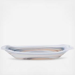 Alabaster Glass Rectangular Shallow Bowl