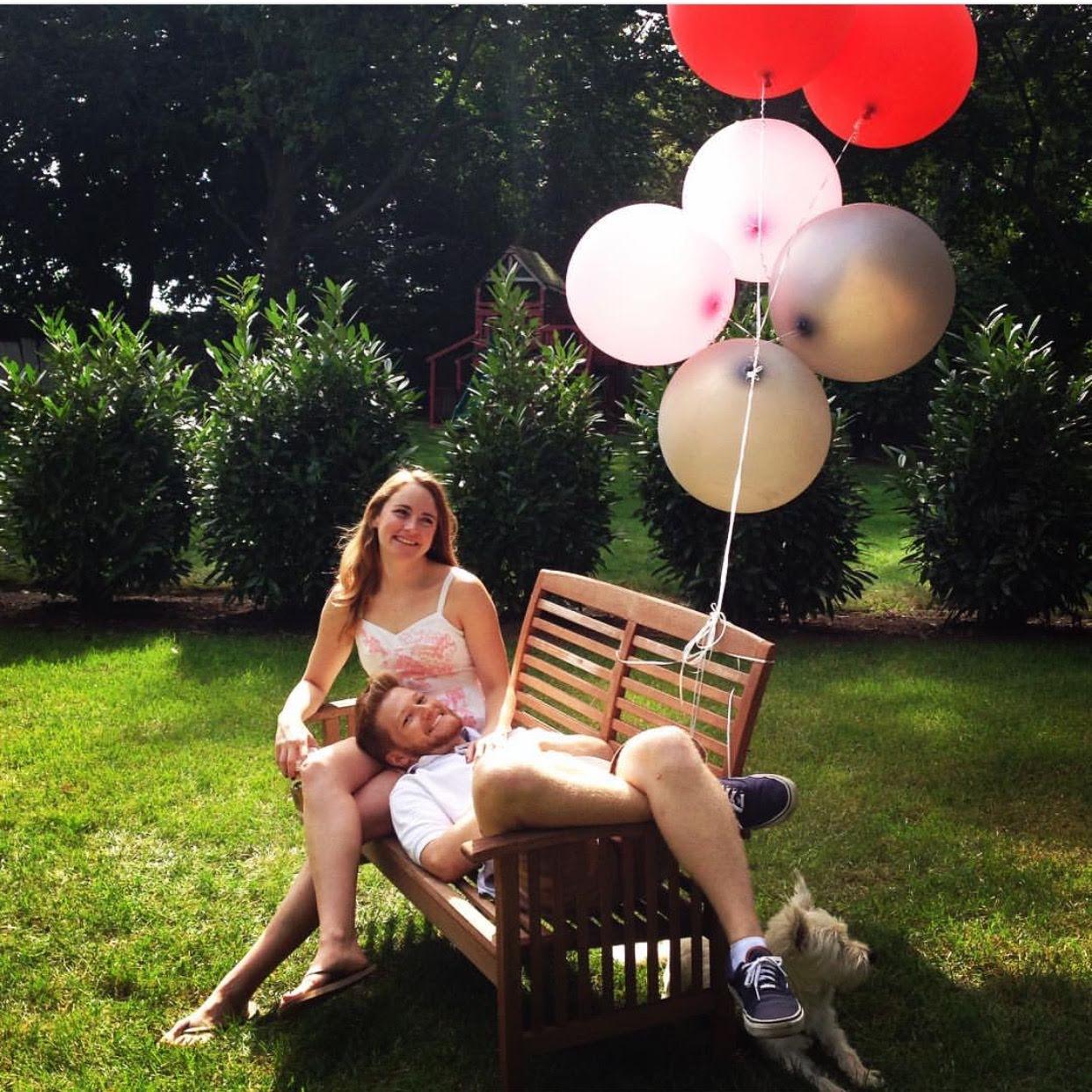 A photo taken when we were ice cream models for Suzy Hotrod's photoshoot. We always said this will be our engagement photo, which is why we put it on our save the dates!!