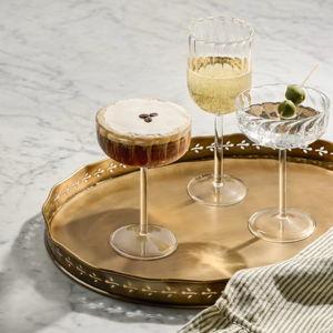 Floral Antique Brass Tray