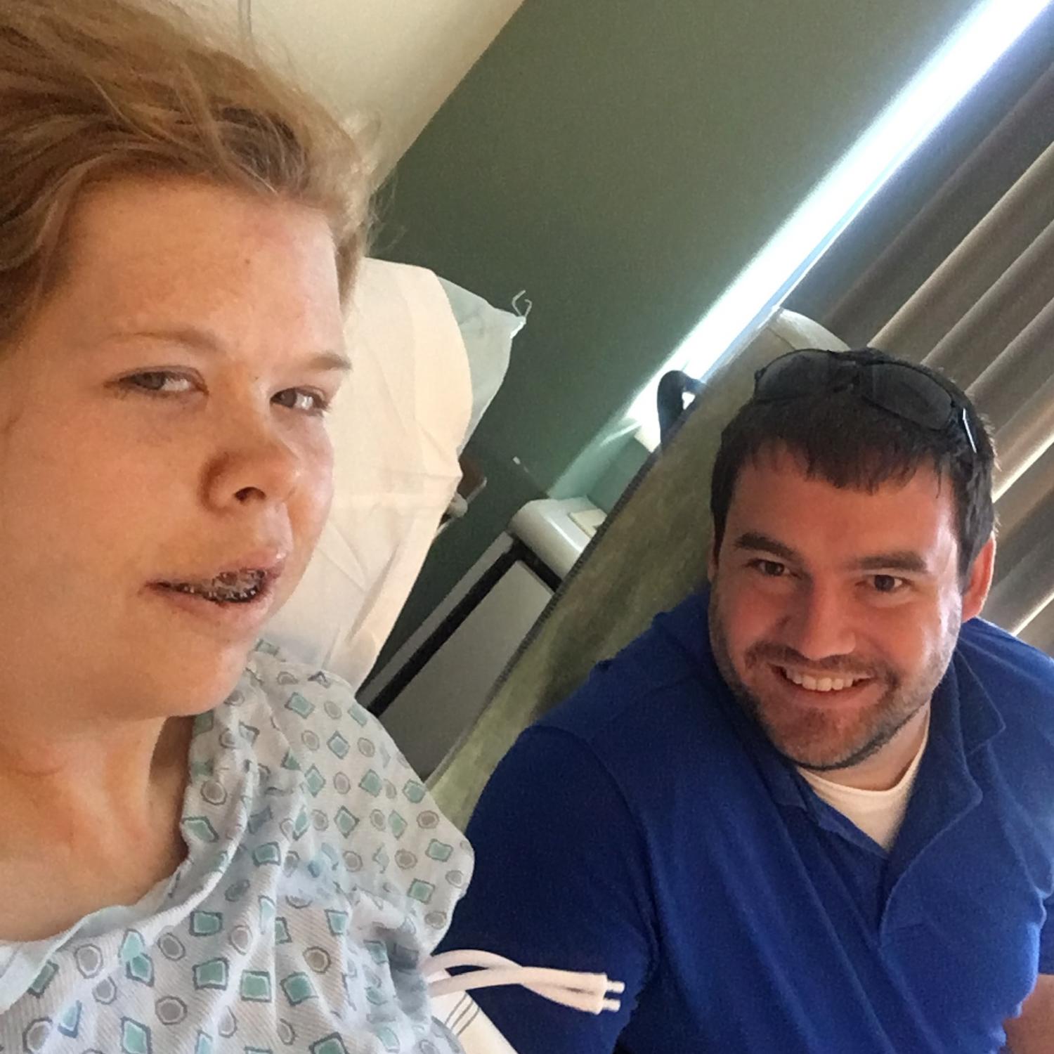 The bride wanted to snap a selfie post-surgery...