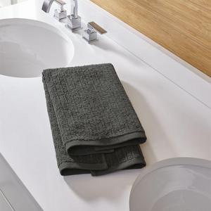 Ribbed Graphite Hand Towe