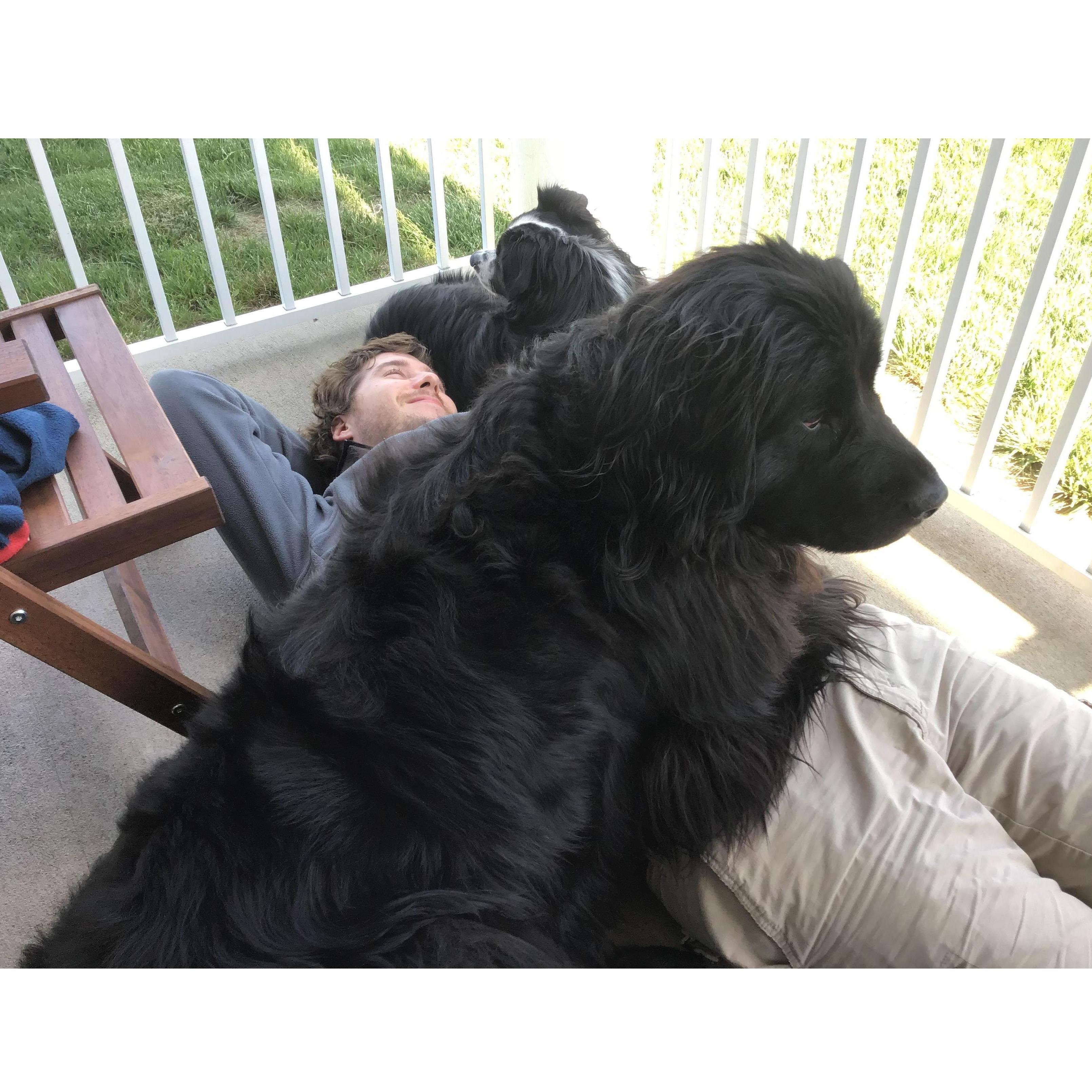 The babies enjoy the nice weather when we all spend it outside.