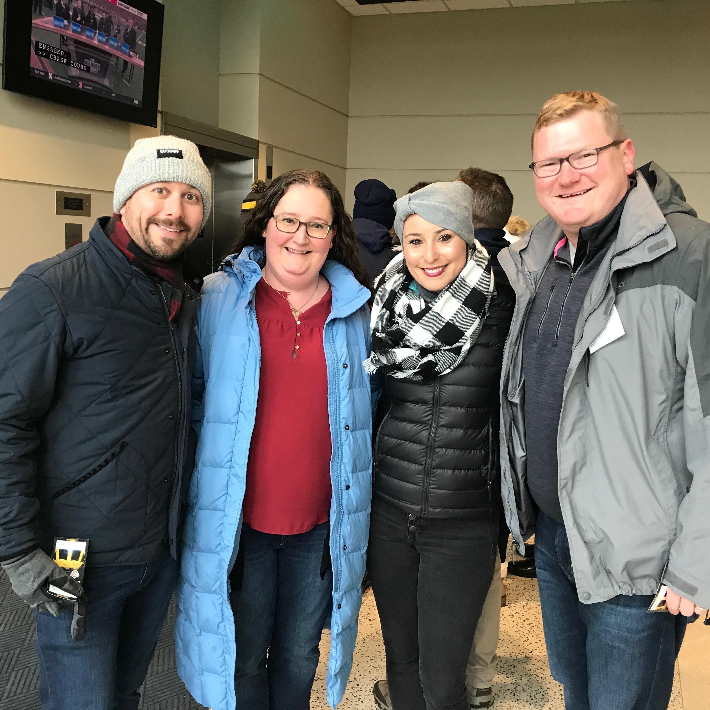 Cheering on the Buckeyes in Ann Arbor, MI with Mike and Mandy