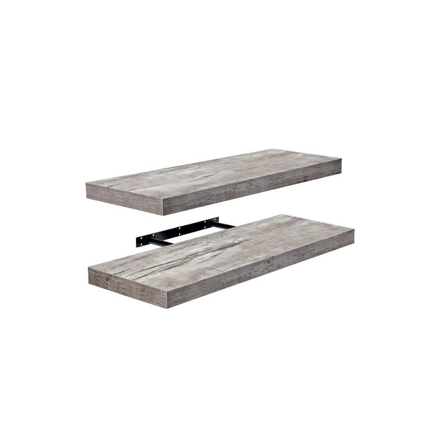2 Pack Sorbus Rustic Grey Coastal Beach Floating Wall Shelves for Bedroom, Decor, Kitchen, Living Room - for Trophies, Frames, Bookshelf