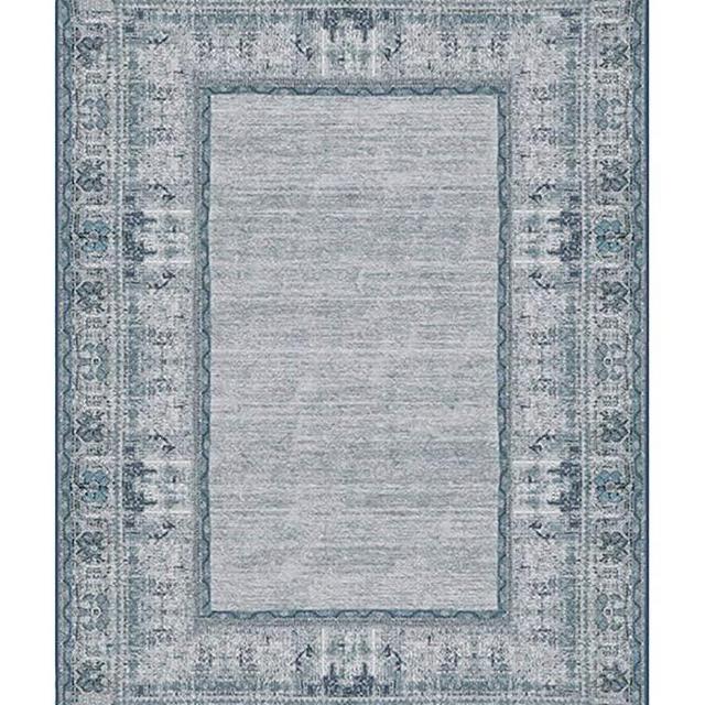 RUGGABLE Machine Washable Area Rug - Bohemian Collection - Vintage - Pet & Kid Friendly, Stain & Water Resistant, Non- Slip - Zinnia Blue 5'x7'