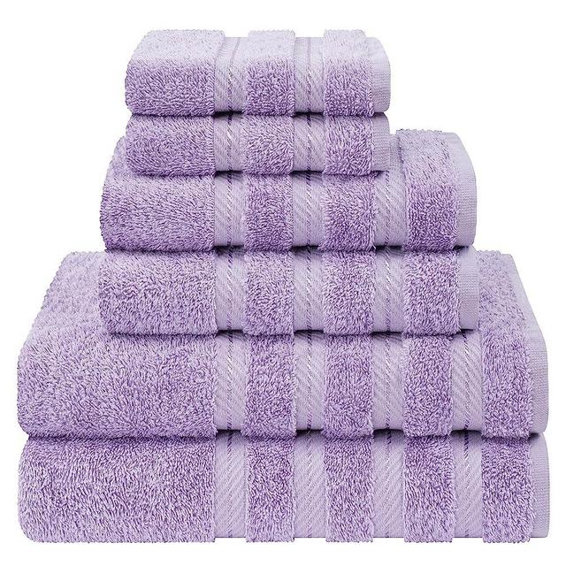 American Soft Linen Luxury 6 Piece Towel Set, 2 Bath Towels 2 Hand Towels 2 Washcloths, 100% Turkish Cotton Towels for Bathroom, Lilac Towel Sets