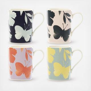 Petal Lane Flower Mug, Set of 4