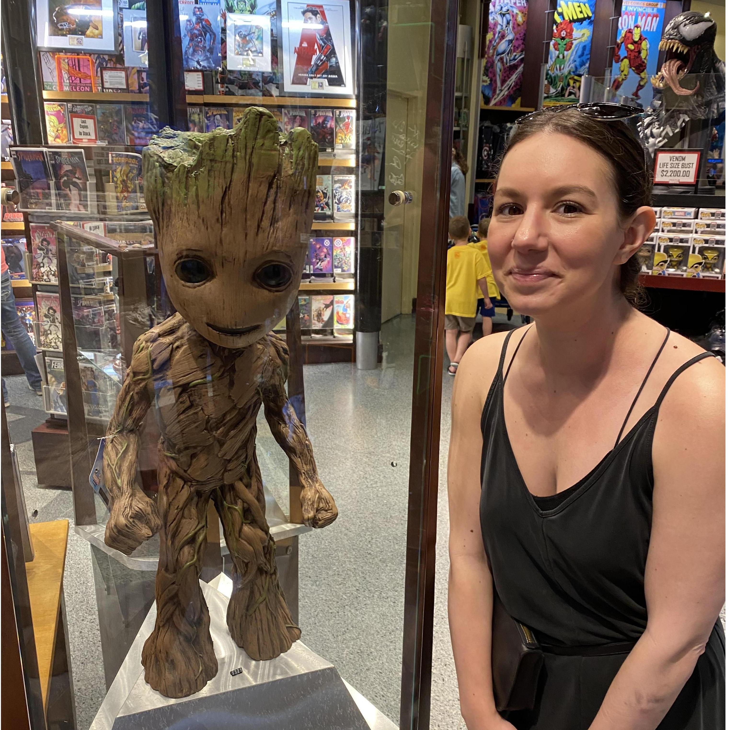 Michelle & baby groot in Orlando