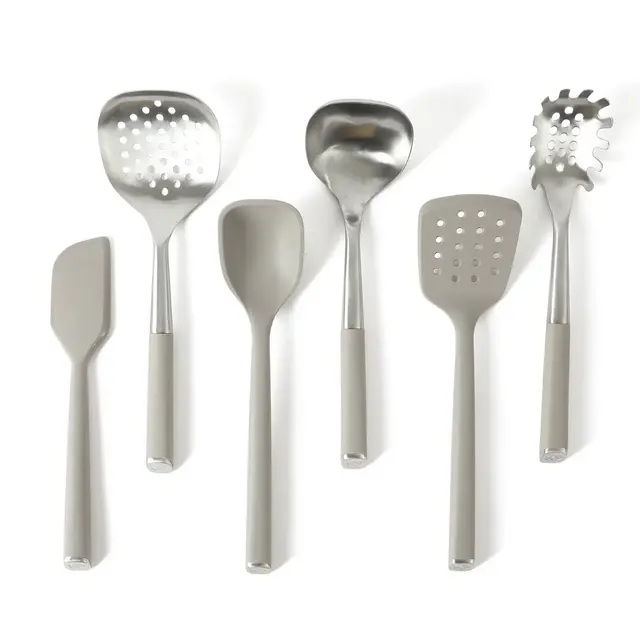 Calphalon Edge 6 Piece Stainless Steel Kitchen Tool & Gadget Set- Taupe