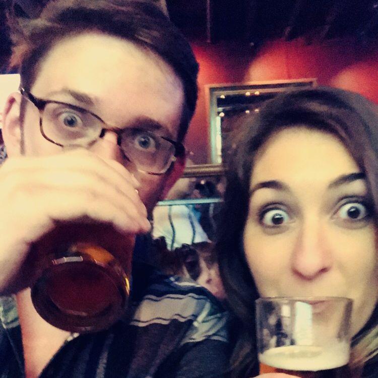This is the first picture we took together! Ask us what beer we ordered...bonus points if you guess the bar