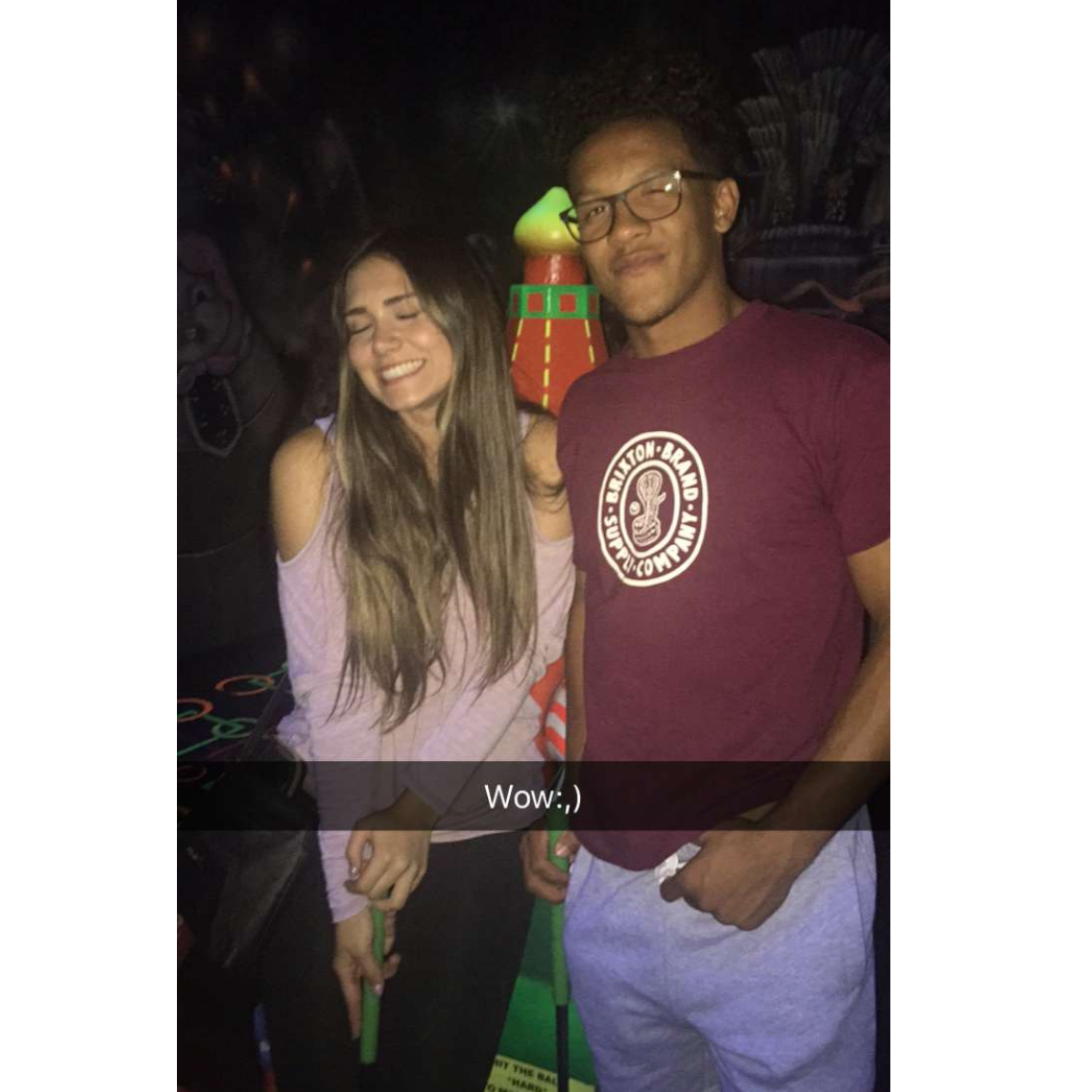 Our very first picture together. Mini golfing with friends. Look how awkward we were! LOL.