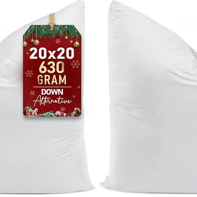 Utopia Bedding Throw Pillows (Set of 1, White) – 20 x 20 Inches Down Alternative Pillows for Bed, Sofa, and Couch - Fluffy Decorative Stuffer Pillow for Indoors & Outdoors (Pack of 2)