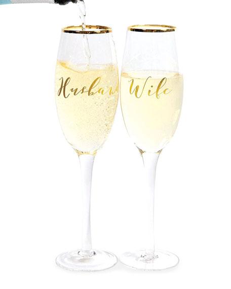 8 Oak LaneHusband & Wife Champagne Flutes, Set of 2