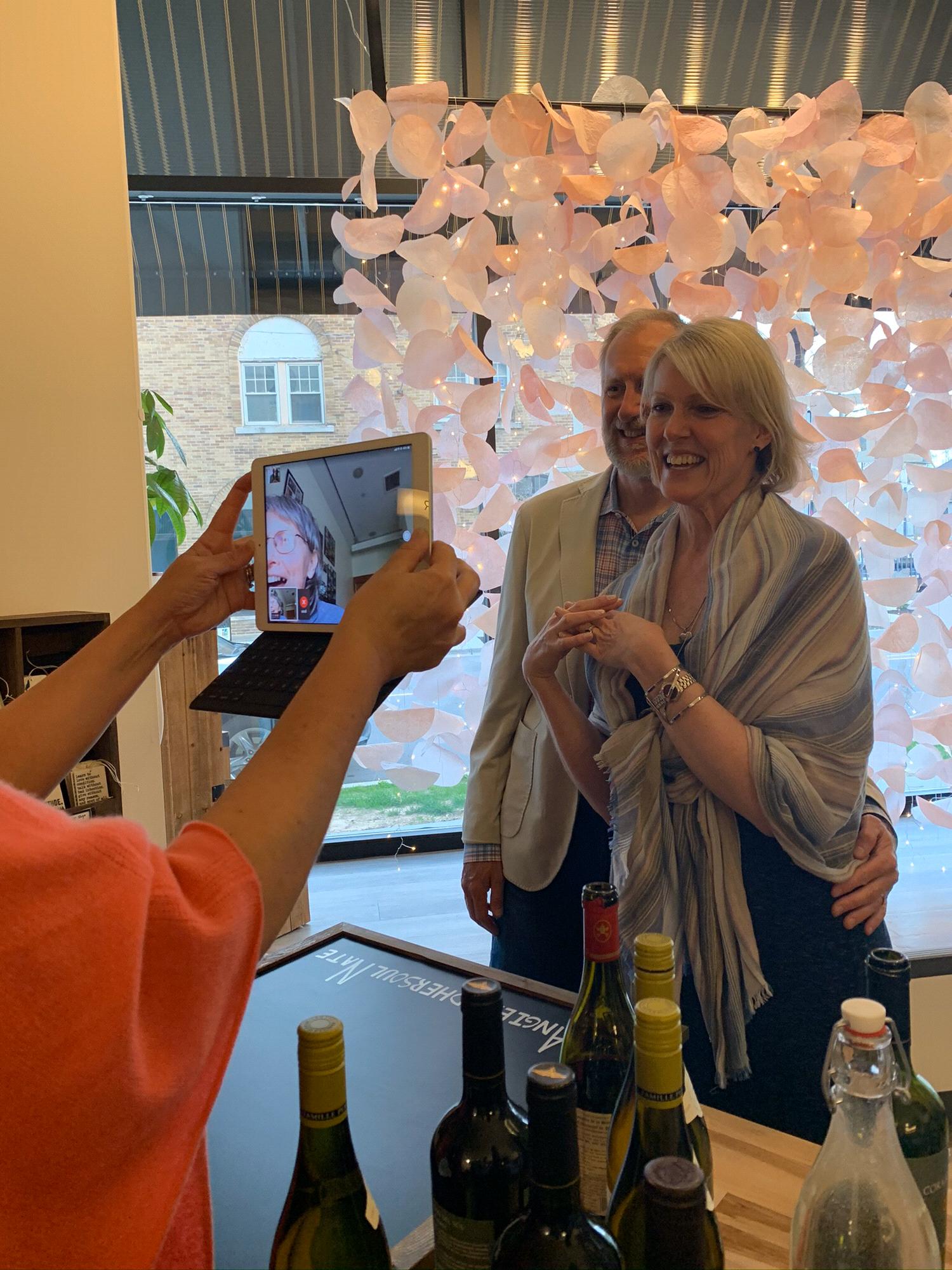 "There was one single allowance for 'my person' to take in our special moment."  Angie's Mom was able to witness our nuptuals via Face Time with the help of her helpers at Green House Homes.