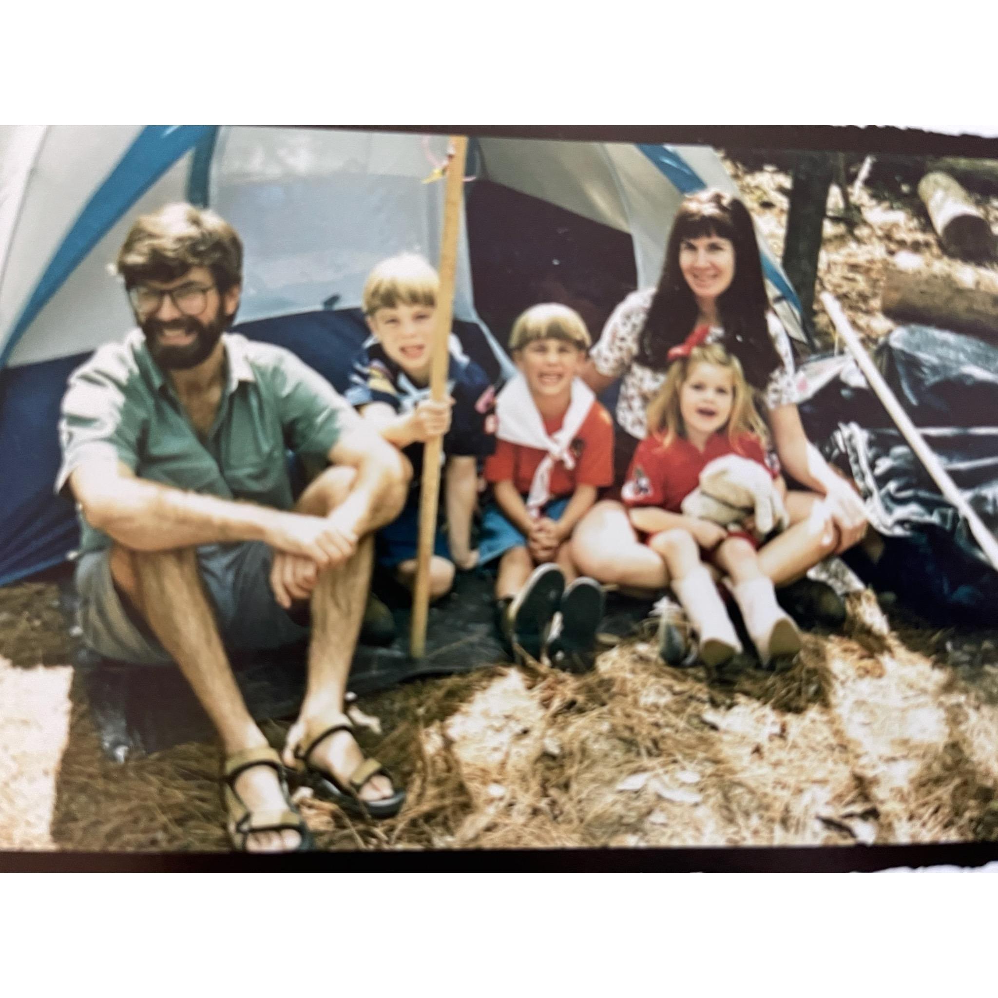 Girl Scout!! (Okay I think at this point it was just my brothers were Boy Scouts...) Mom, Dad, and me and my brothers :D <3