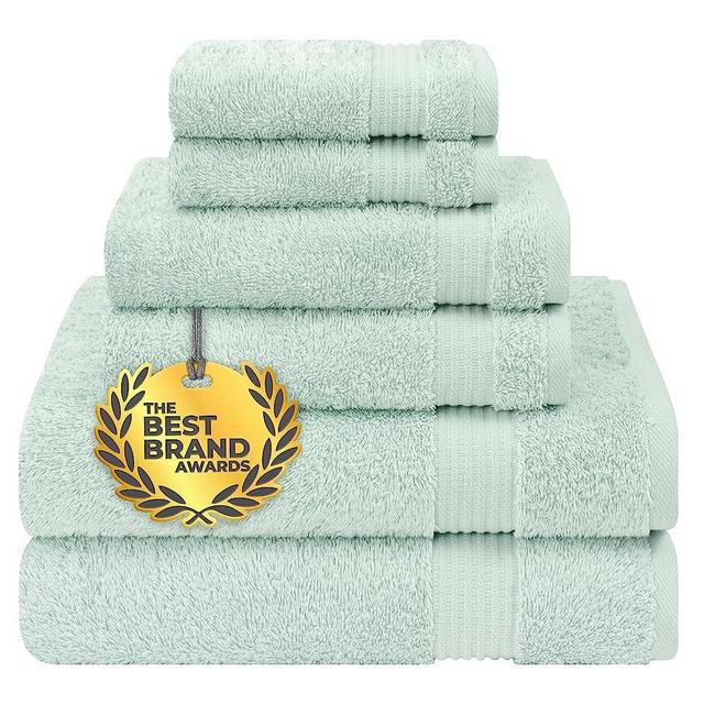 Cotton Paradise 6 Piece Towel Set, 100% Turkish Cotton Soft Absorbent Towels for Bathroom, 2 Bath Towels 2 Hand Towels 2 Washcloths, Mint Towel Set