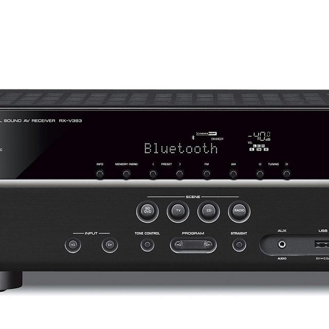 Yamaha RX-V383BL 5.1-Channel 4K Ultra HD AV Receiver with Bluetooth