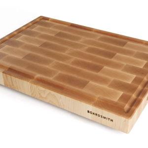 Maple End Grain Cutting Board/Butcher Block | The Boardsmith - Carolina Cut, with Finger Grooves, with Juice Groove
