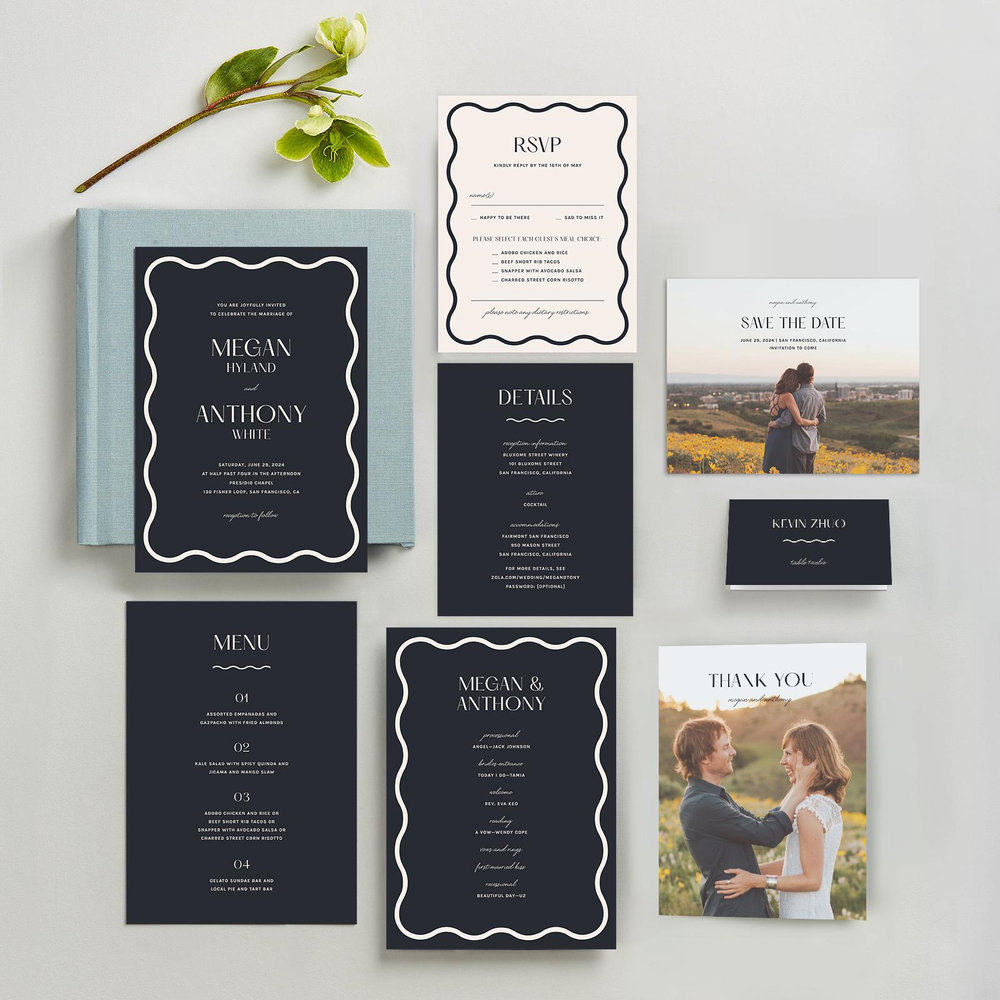 Girard Portrait | Ebony | Zola Wedding Invitations