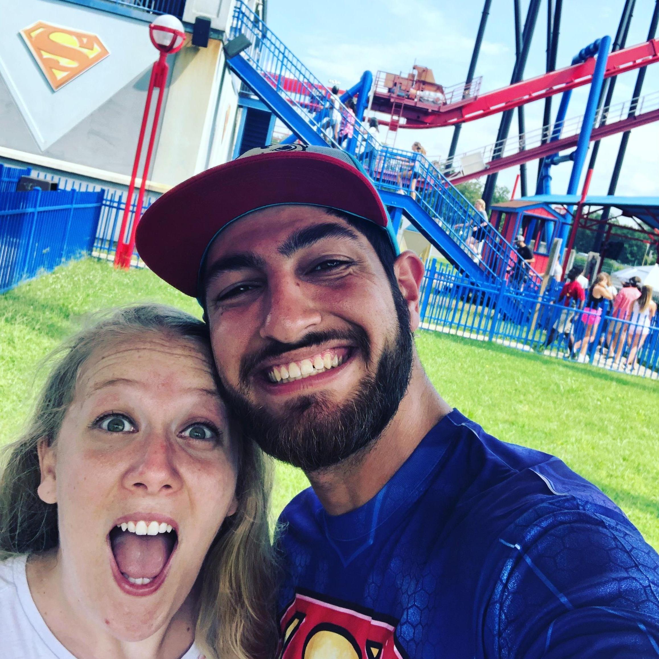 Part of a super fun trip to Six Flags Great Adventure in New Jersey to celebrate Rebecca finishing a tough rotation in Medical School. Excuse the beard.