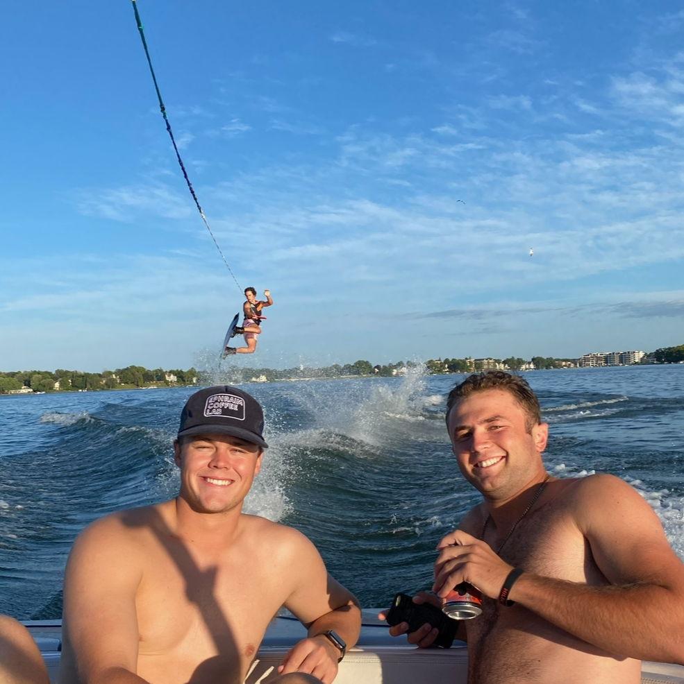 Henrik made the trek out to come visit! Cole put on a little wakeboard show per usual.