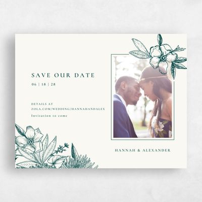Green Fall Wedding Save the Date - Kianna Portrait