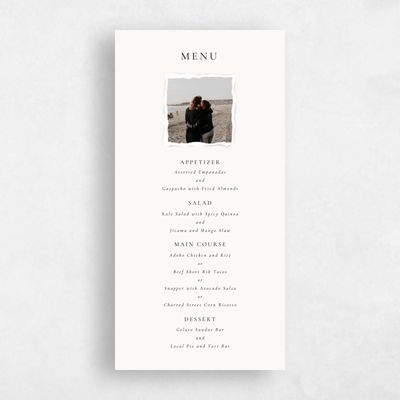 Beige Standard Wedding Menu - Jayden