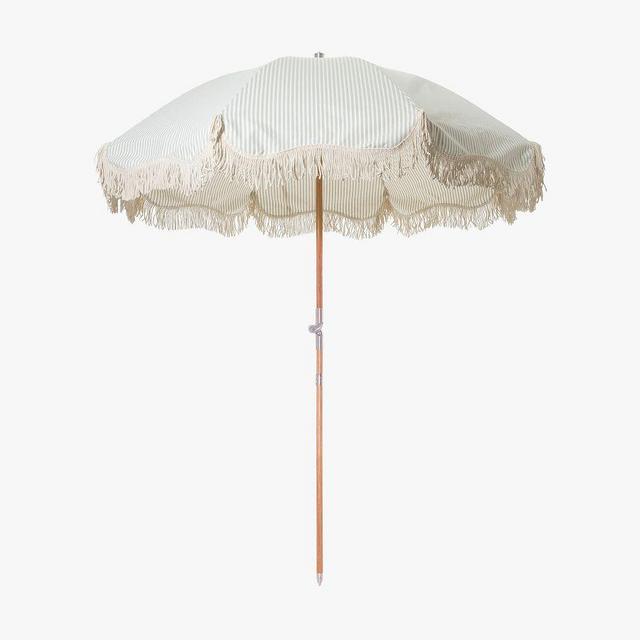 St. Tropez Premium Beach Umbrella, 72"W X 72"H, Sage Stripe