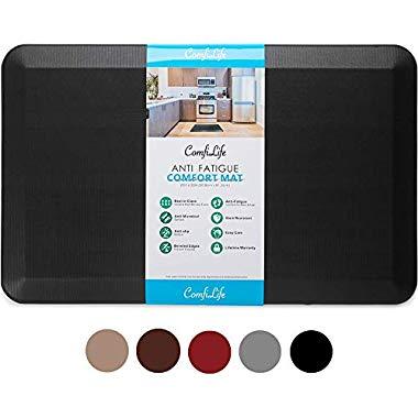 ComfiLife Anti Fatigue Floor Mat – 3/4 Inch Thick Perfect Kitchen Mat, Standing Desk Mat – Comfort at Home, Office, Garage – Durable – Stain Resistant – Non-Slip Bottom – Black, 20x32 Inch