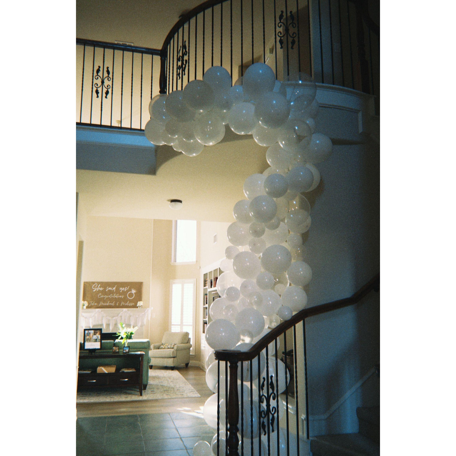 Melissa's best friend, Melanie, made a balloon arch for the surprise party