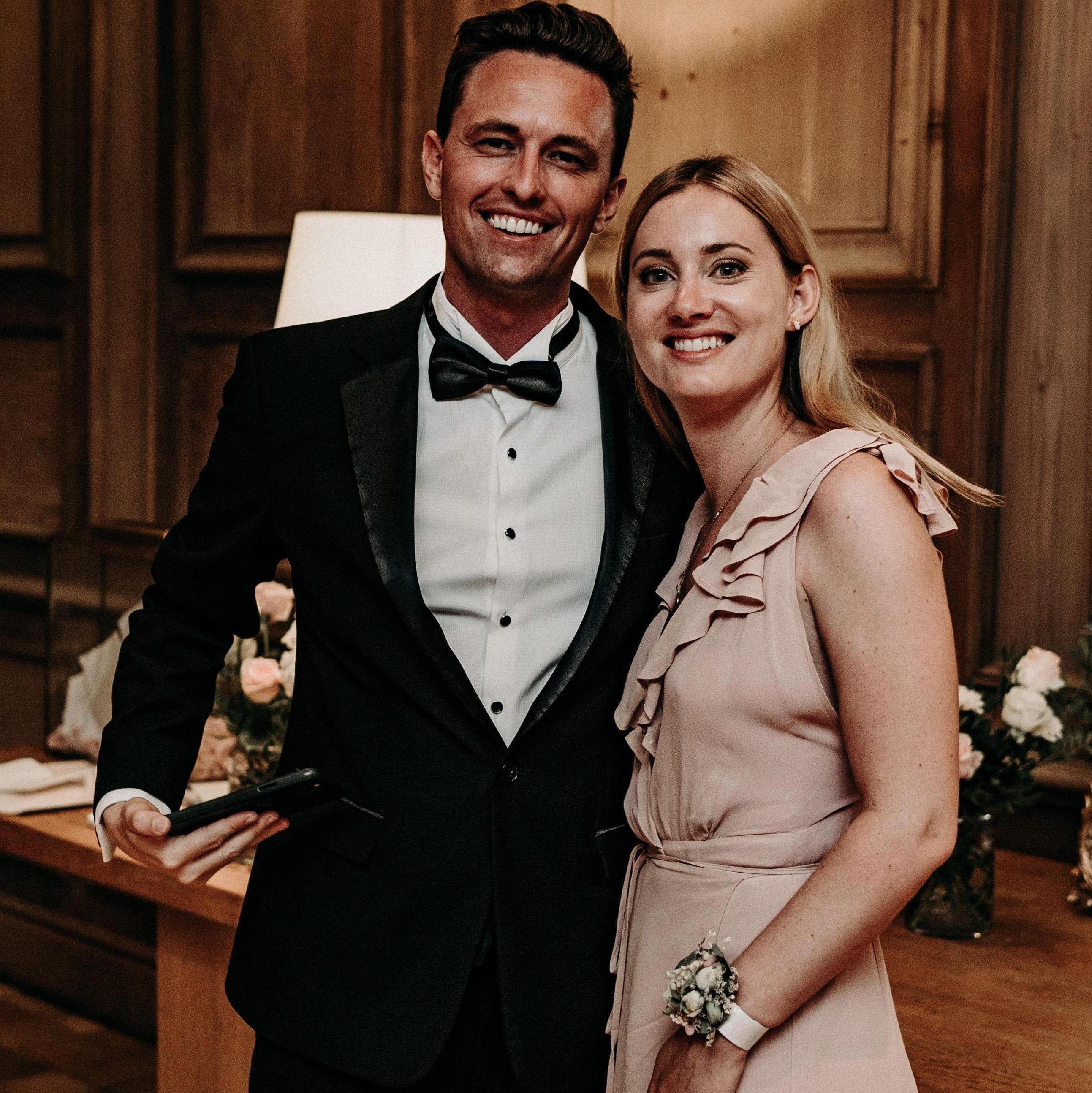 Sometimes we like to dress up! Also, this picture was taken after one week in South of France. Guess who tans the most?