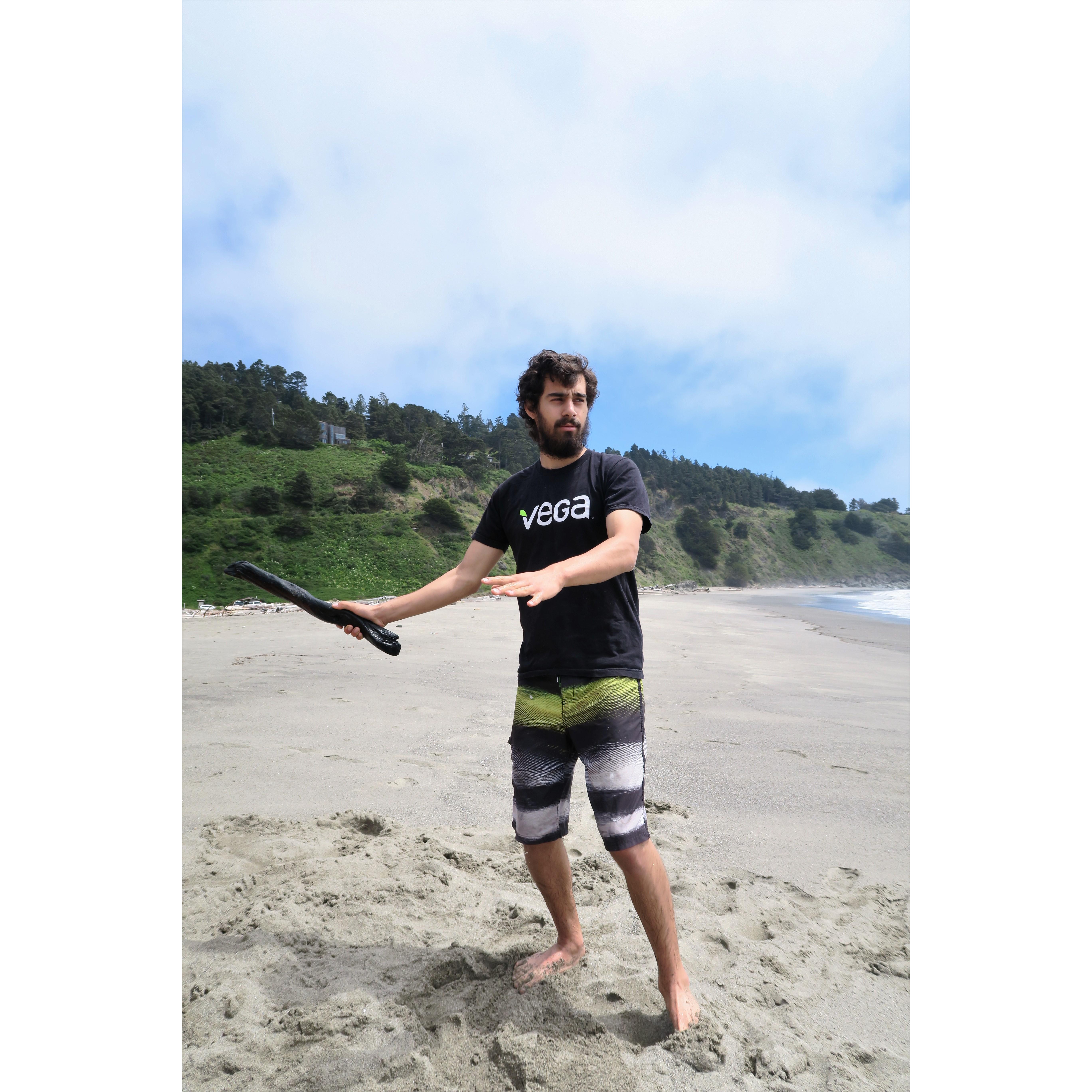 Leo on Navarro beach