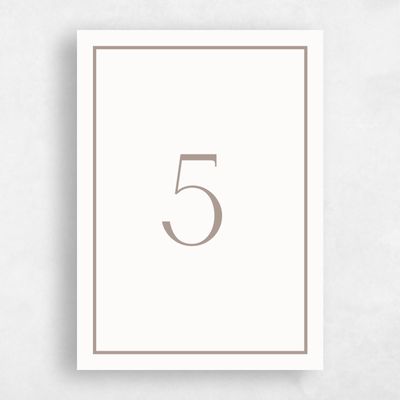 Beige Wedding Table Number - Artvin