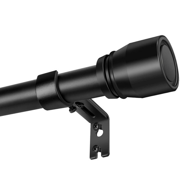 1” Diameter Matte Black Curtain Rod Itself is 30-45 Inch 2 Pack