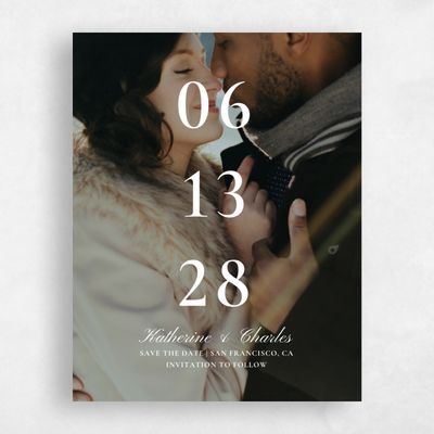 White Typography Wedding Save the Date - Blake Figure