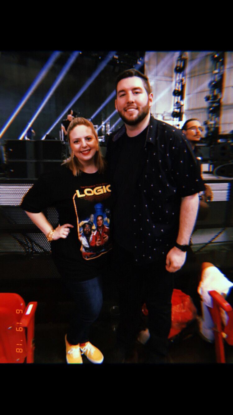 Alayne dragging Patrick to a Logic concert