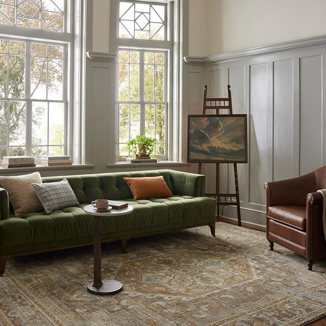 Loloi Magnolia Home by Joanna Gaines Mona Collection MOA-01 BARK/Sunrise 2'-6" x 4'-0" Accent Rug