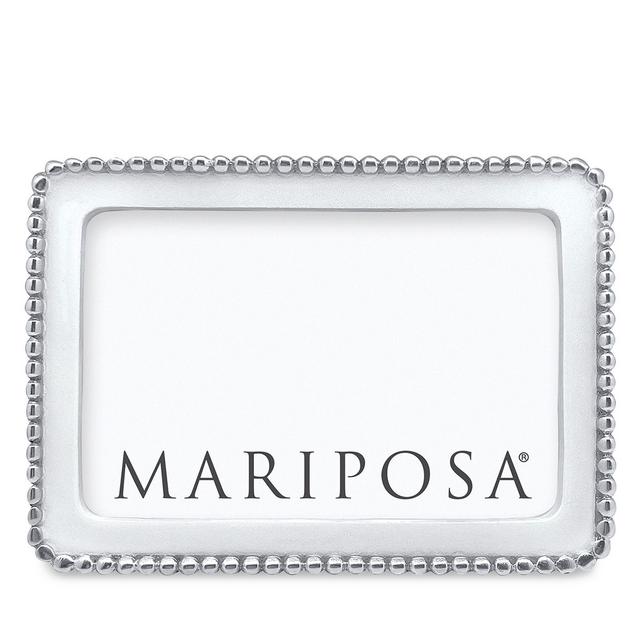 Mariposa Beaded White 4x6 Picture Frame