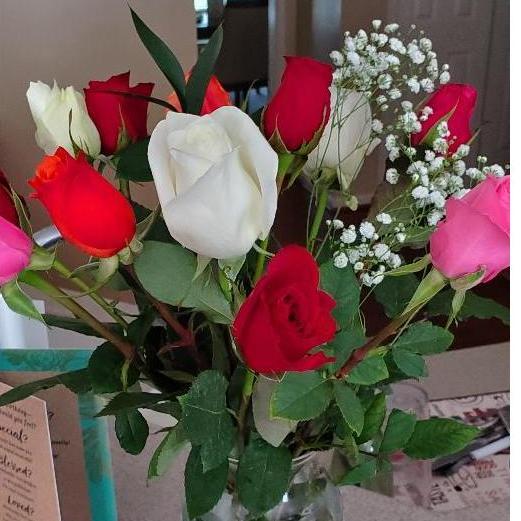 He always gives me roses, just because.