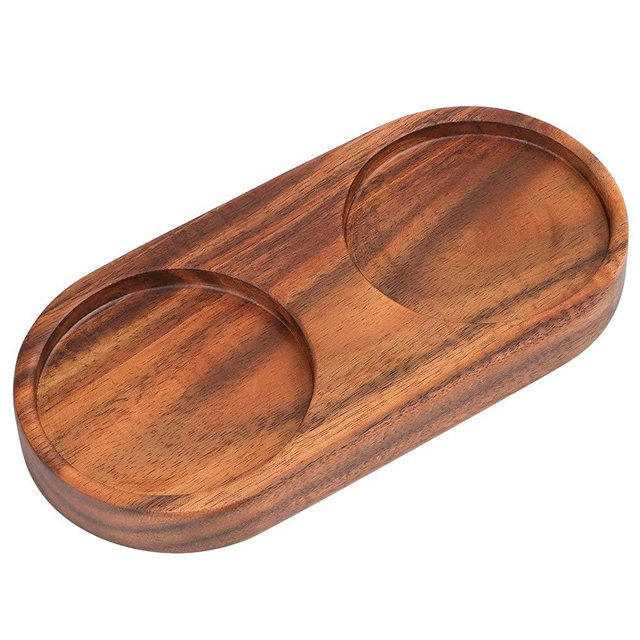 Salt and Pepper Mill Tray,Acacia Wood Tray,Pepper Mill Holder & Rest(Inner 5.8cm)fit VanlonPro 8" or 10" Mills & Shakers Salt & Pepper Grinder Accessories Kitchen Storage Holder Home Decoration Crafts