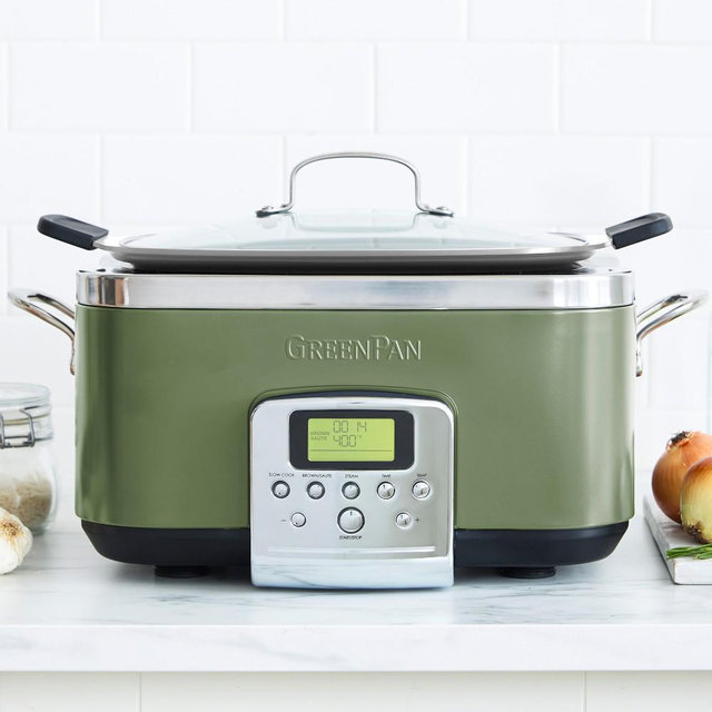 GreenPan™ Elite Slow Cooker, Sage Green, 6-qt