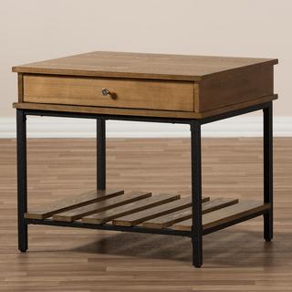 Wood and Metal End Table