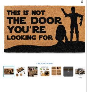 This is Not The Door You're Looking for Door Mat 30x17 Inch, Star Doormat Nerd Gift, Funny Wars Outdoor Geek Decor, Welcome Mat for Covered Porch or Patio