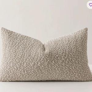 Soft Chenille Bouclé-style Filled Throw Pillow - Brown, Rectangle 12"H x 20"W
