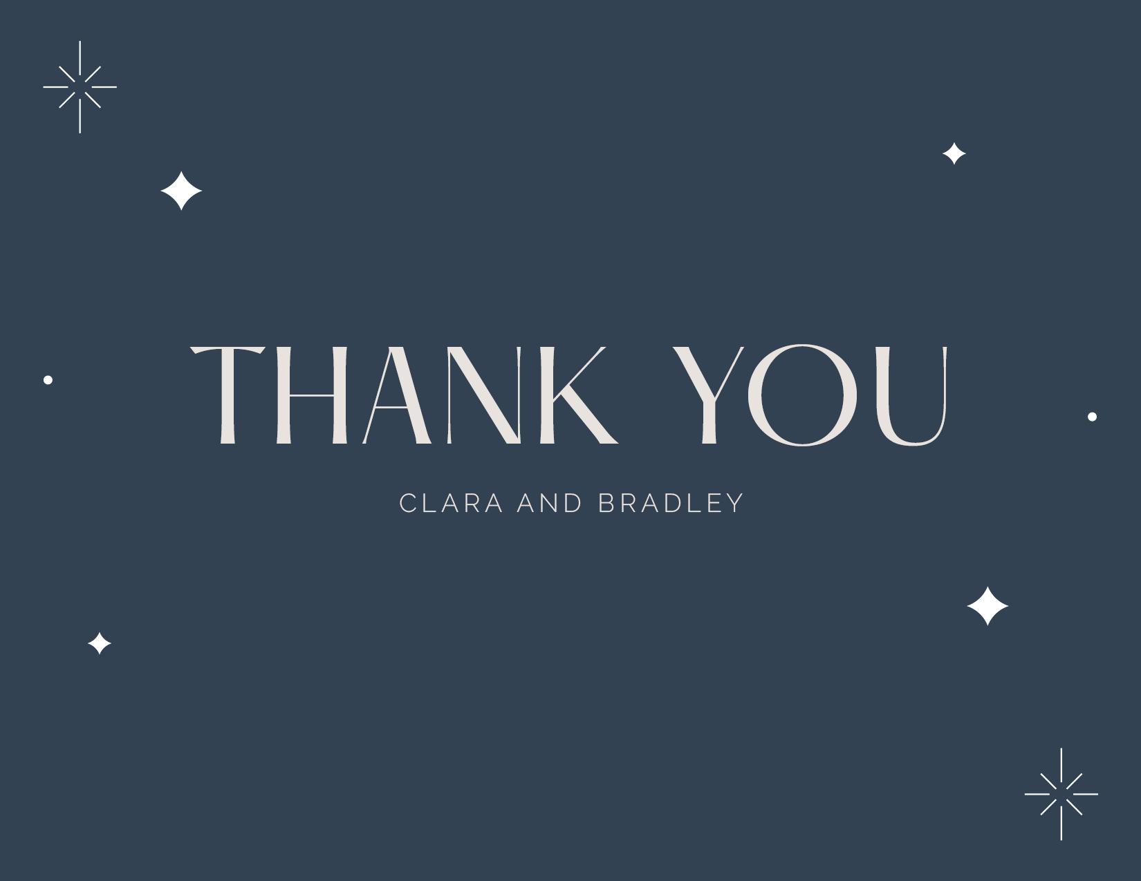 Adhara Landscape | Grayed Navy | Zola Thank You Cards