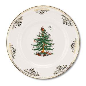 Spode Christmas Tree Gold Dinner Plates 10.5 Inch, Set of 4