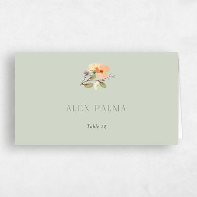 Grassy Sage, Green Wedding Place Card - Liana