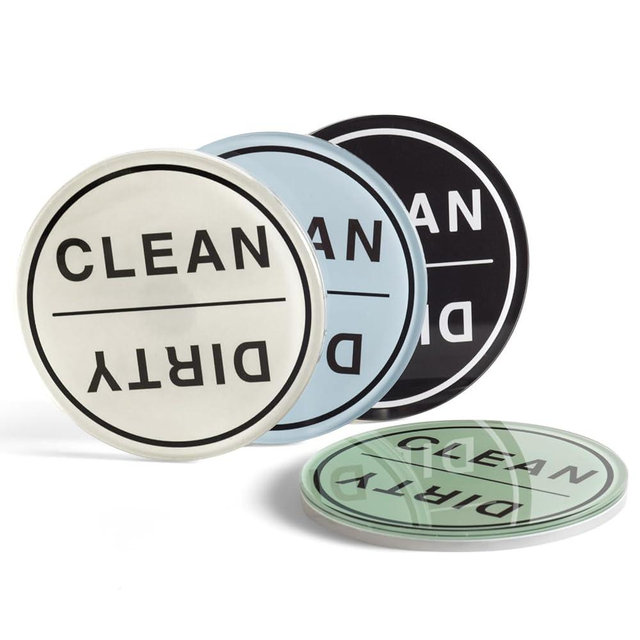 CONMOTO Clean Dirty Magnet for Dishwasher,Kitchen Dishwasher Magnet Clean Dirty Sign,Non-Scratch/Easy to Read & Slide Dirty Clean Dishwasher Magnet with 2 Double-Sided Stickers