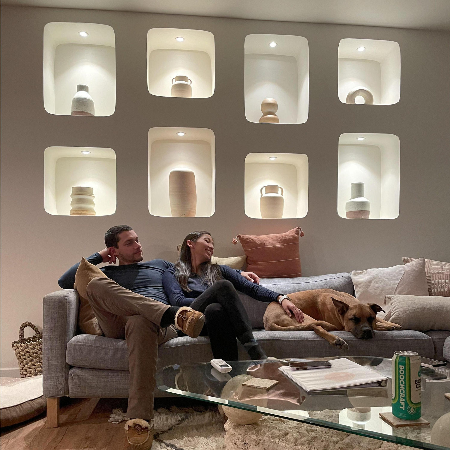 Relaxed and in our element at an Airbnb in Joshua Tree for Kyle’s 30th